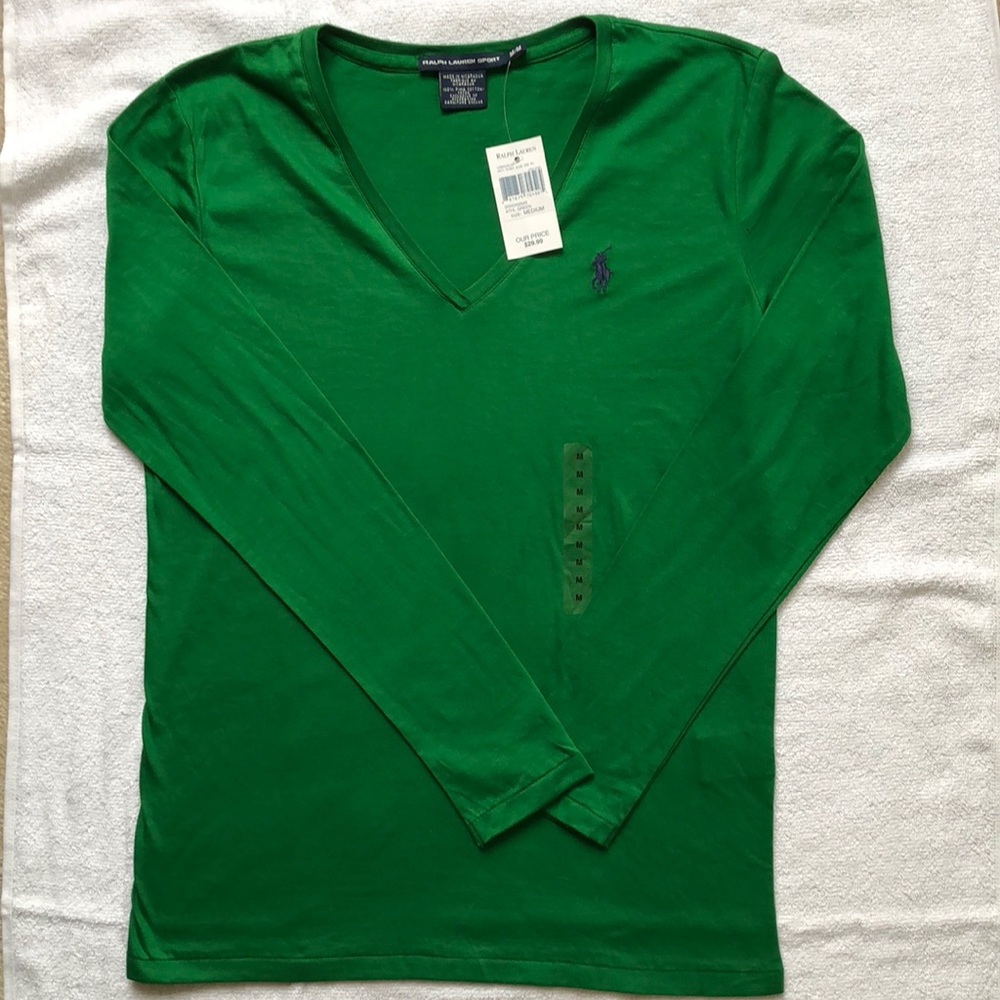 Ralph Lauren green long sleeve tee!💚BRAND NEW!